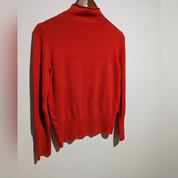 Red Soft Pullover Turtleneck Knitted Sweater - Picture 2 of 4